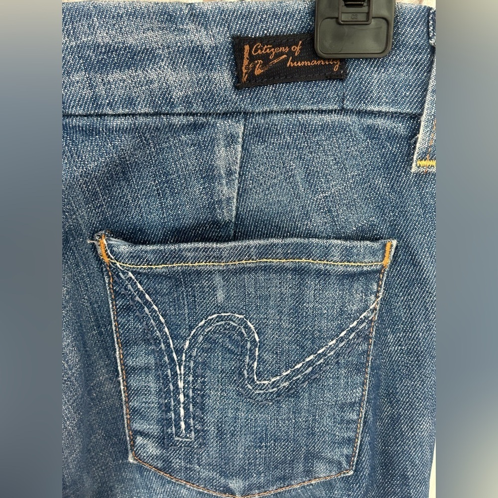 Citizens of Humanity Y2K low rise Faye wide-leg  flare medium wash jeans size 25 - Picture 8 of 8